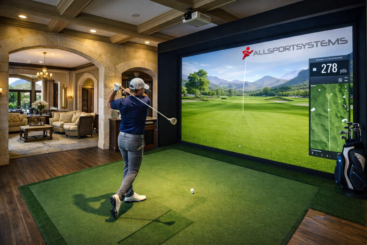 Make your home luxurious with AllSportSystems top of the line golf simulator packages