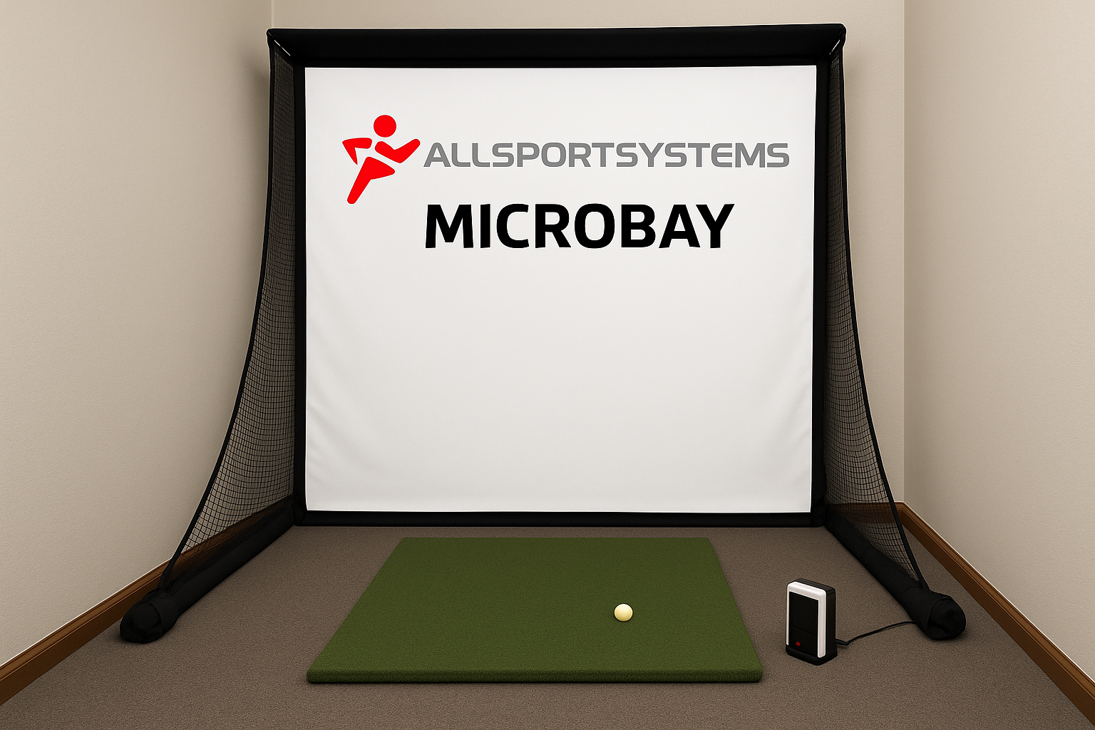 The MicroBay from AllSportSystems has a minimal footprint and it is perfect for golfers on a budget