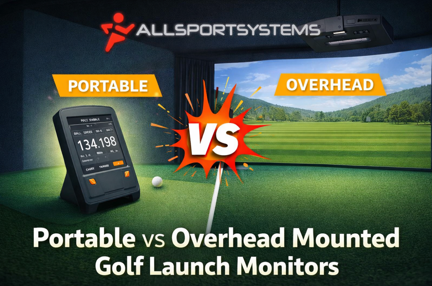 Portable and overhead golf launch monitors compared.