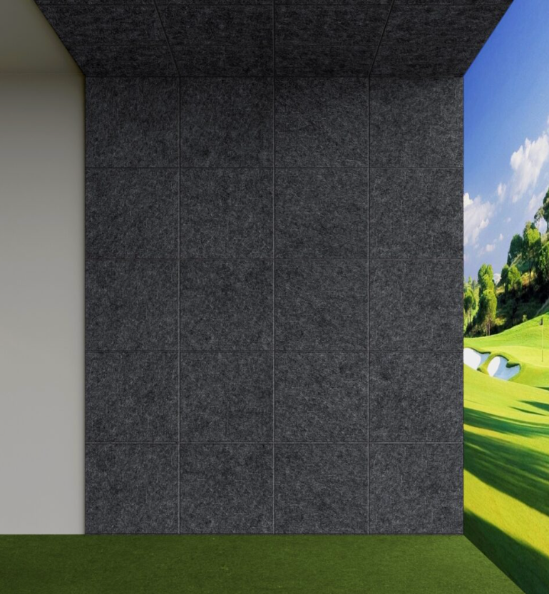 Cheap golf simulator wall tiles and padded ceiling panels to protect your room from damage. Get the best pricing at ALLSPORTSYSTEMS.