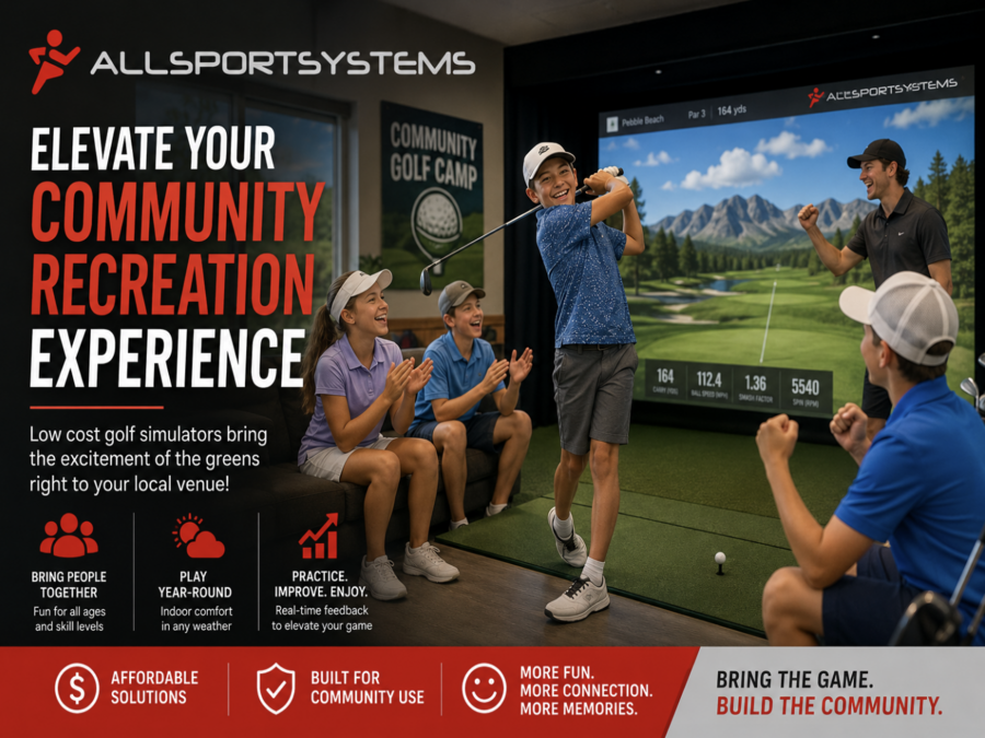 Bring fun to community recreation with affordable golf simulator packages from AllSportSystems.
