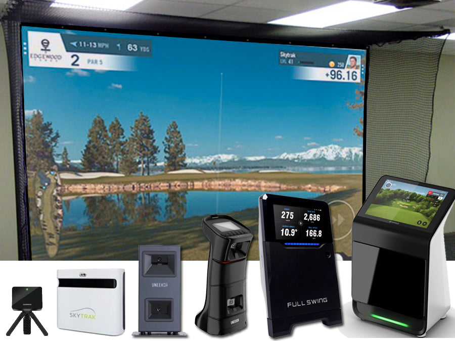 The best lowest prices on indoor home golf simulator kits with a hanging golf bay enclosure from ALLSPORTSYSTEMS.