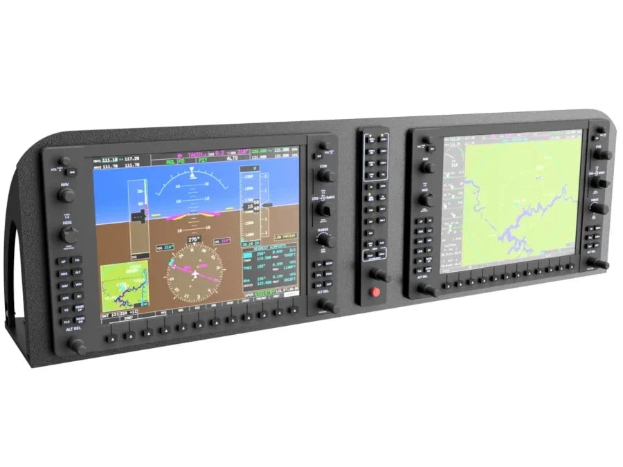 The AllSportSystems FlightPanel™ Lite Mounting Bezel for the G1000 Suite presents flight and navigation details with precision, incorporating various buttons and controls that make it as intuitive to operate as navigating a golf course.