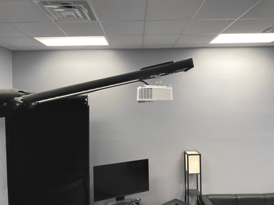 AllSportSystems SkyRail+ Cage Attached Golf Simulator Projector Mount for DIY Bays.