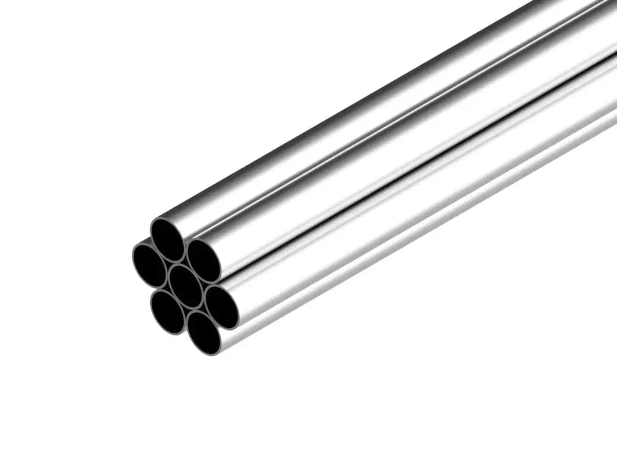 The Super Bay LITE Bundle by Fast Bundle features seven shiny metal pipes arranged in a hexagonal formation.