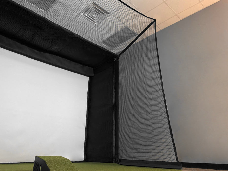 Golf Simulator Hitting enclosure protective netting from Allsportsystems