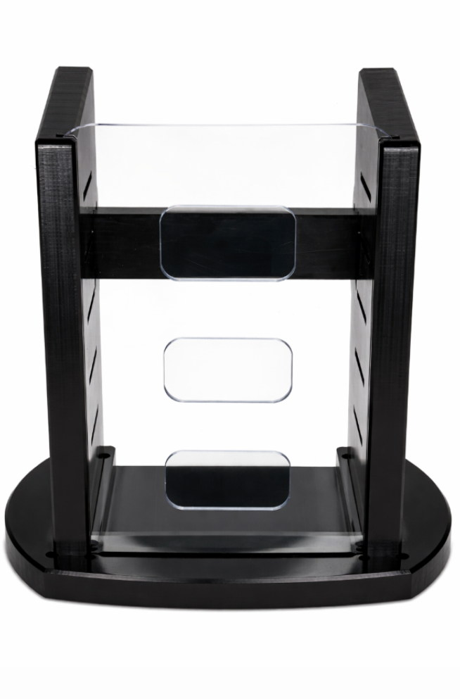 Durable launch monitor shield for the GOLFJOY Spica 3 portable launch monitor.