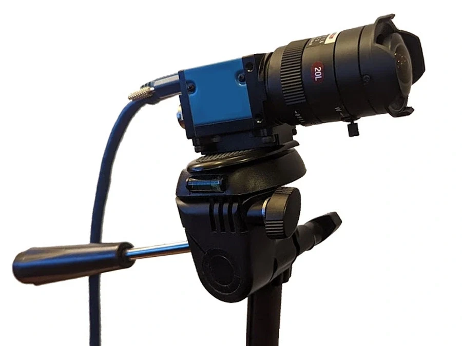 The AllSportSystems High Speed Video Cameras for Sports Analysis and Coaching is ideal for capturing sports motion and video coaching. It includes a tripod head with a handle, a lens, and offers a wired connection.