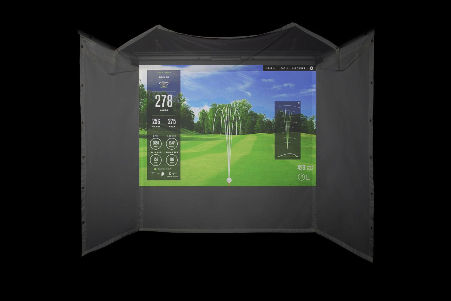 Homecourse pro retractable golf simulator impact screen