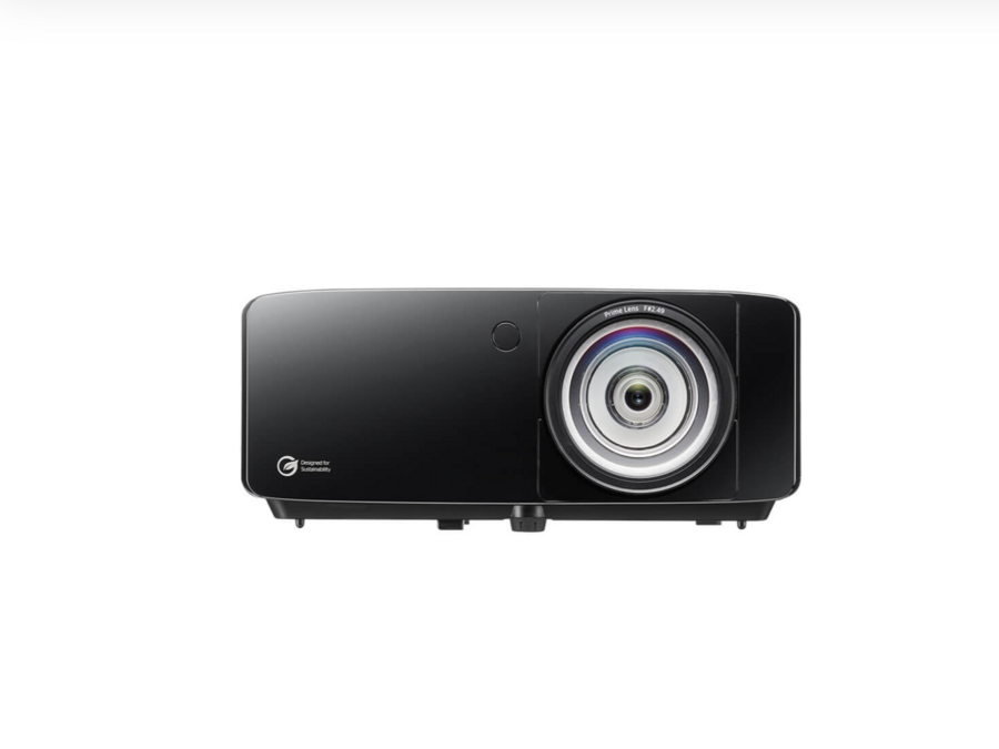 Front facing view of Optoma ZK521ST-B laser projector for golf simulators.
