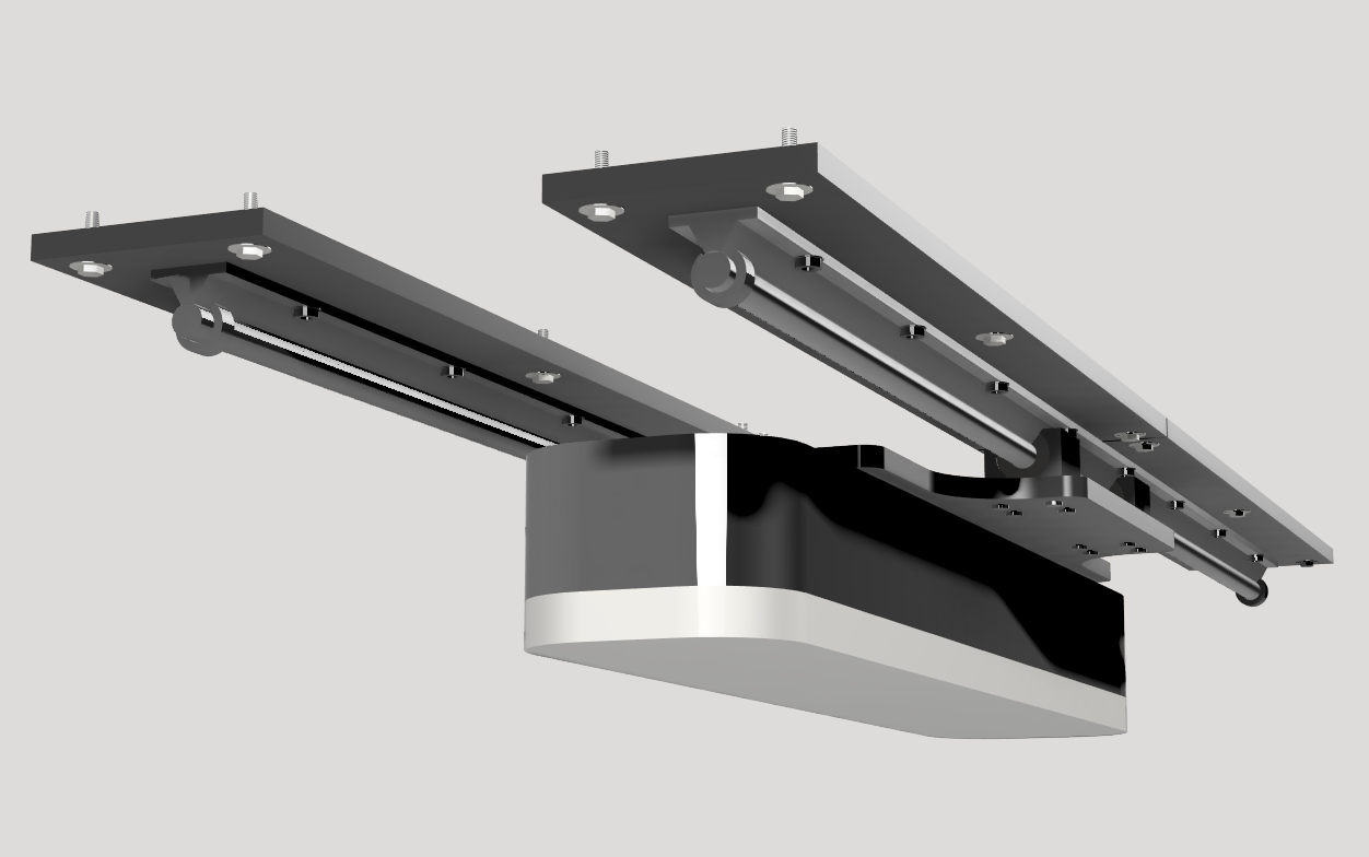Incredibly strong overhead sliding rail system for golf launch monitors.