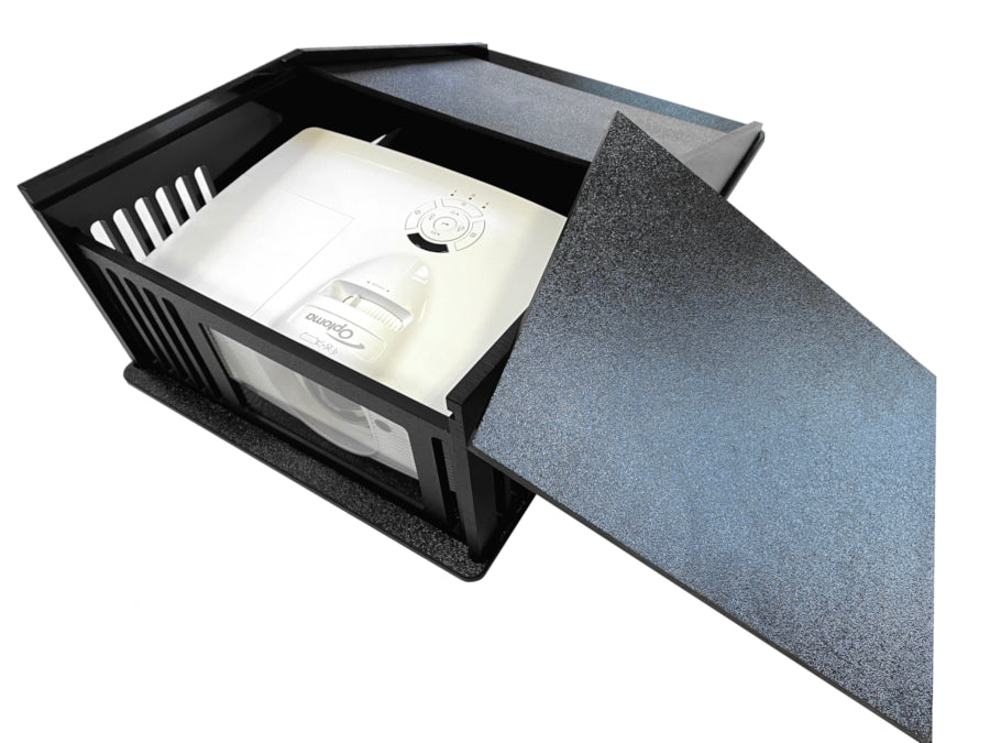 Floor enclosure to protect golf simulator projectors by Allsportsystems