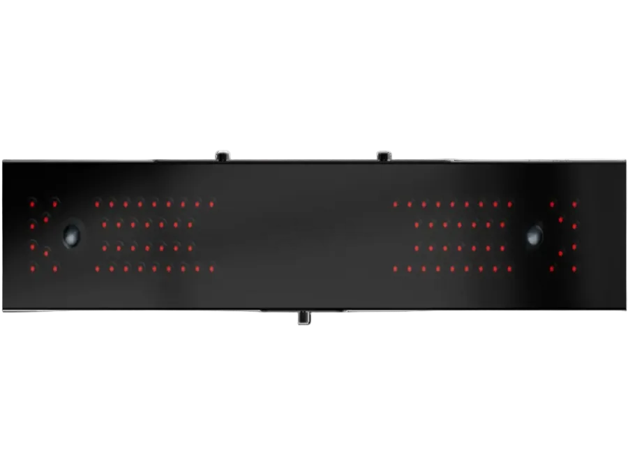 Uneekor EYE XR rear mounted golf sim launch monitor featuring a sleek, modern design for indoor home golf setups.