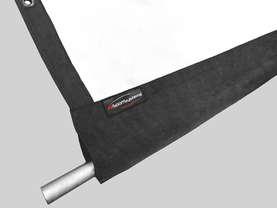 Allsportsystems heavy duty golf impact screens for use in golf bays and enclosures.