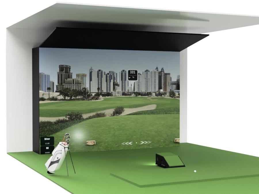 Golf Simulator Bay Hitting enclosure for Small Rooms by AllSportSystems.