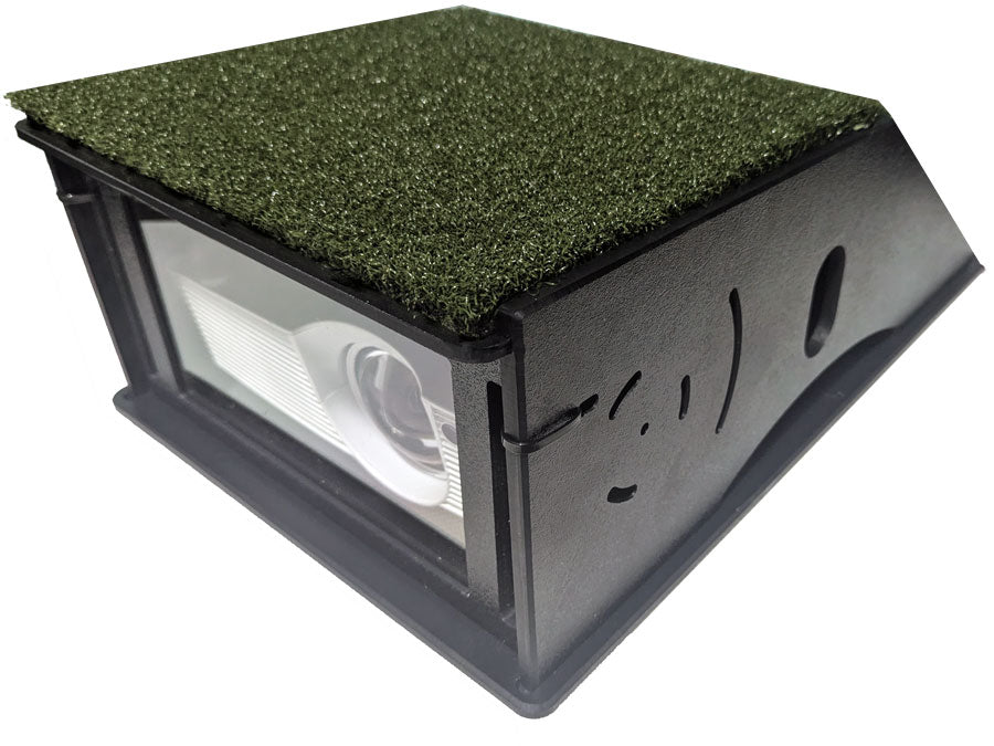 Protect your Golf Simulator Projector with the original projector floor shield enclosure box by Allsportsystems.