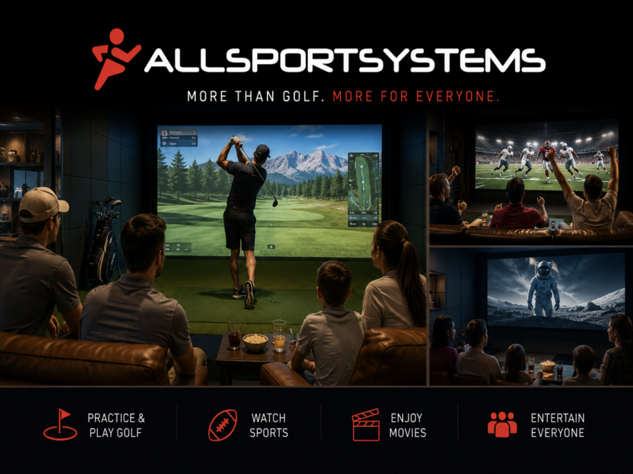 AllSportSystems home golf simulators have plenty of uses that entertain friends and family!