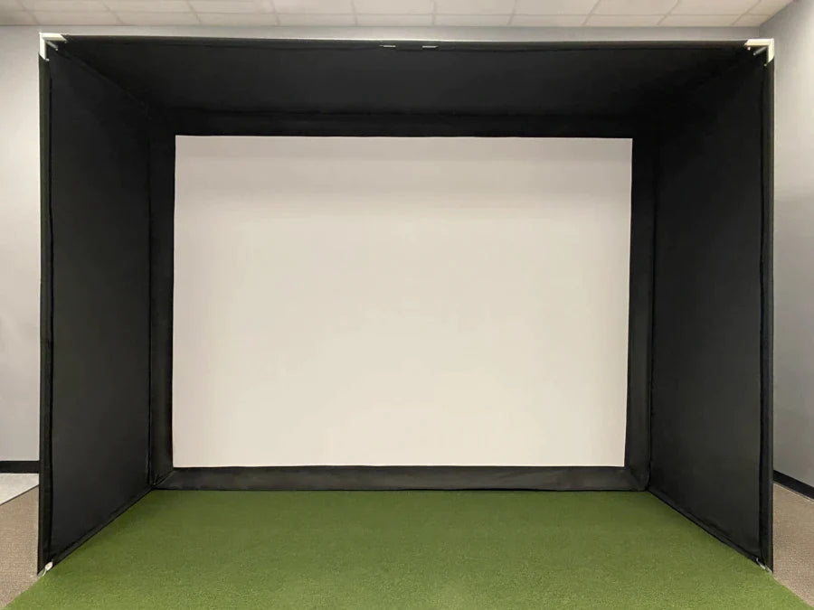 Golf Simulator Hitting Enclosure Wrapper by Allsportsystems, gives your enclosure a finished look