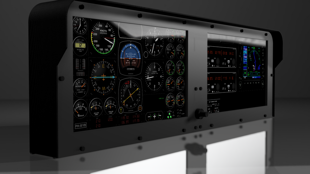 Flight Sim Rig Instrument Panel Dual Touchscreen Instrument Panel for Knobster Flight Simulators