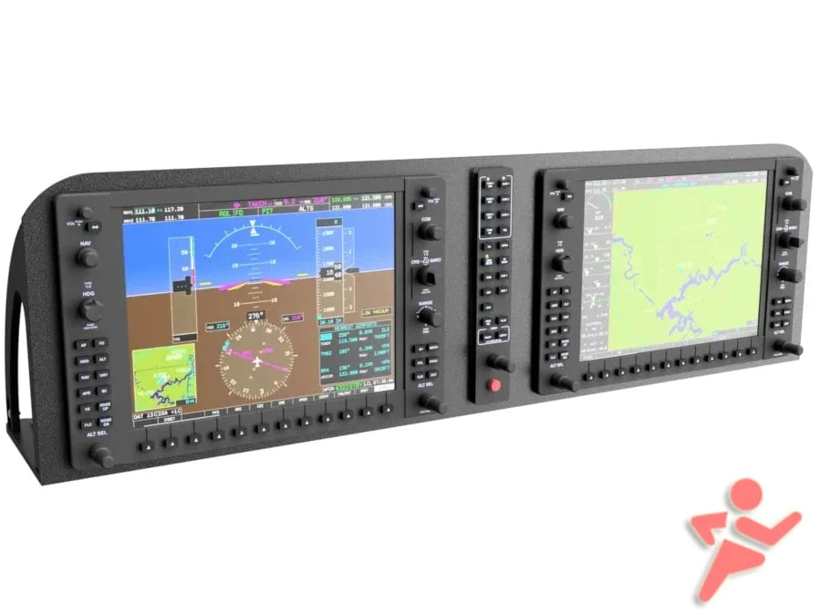 The AllSportSystems FlightPanel™ Lite Mounting Bezel for the G1000 Suite presents flight and navigation details with precision, incorporating various buttons and controls that make it as intuitive to operate as navigating a golf course.