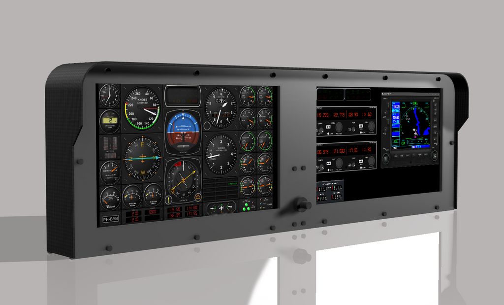 Flight Sim Rig Instrument Panel Dual Touchscreen Instrument Panel for Knobster Flight Simulators