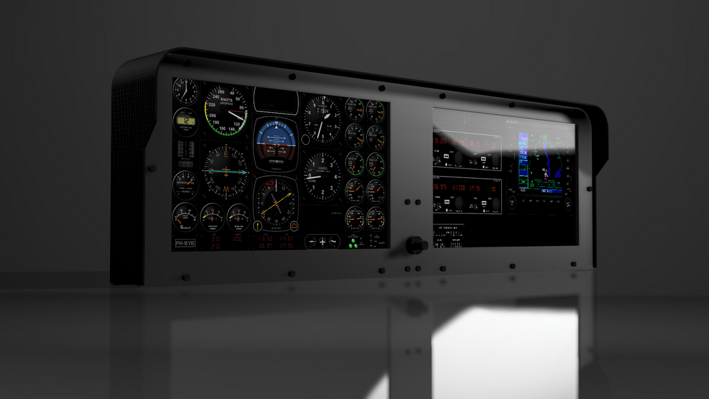 Dual Touchscreen Instrument Panel for Knobster Flight Simulators