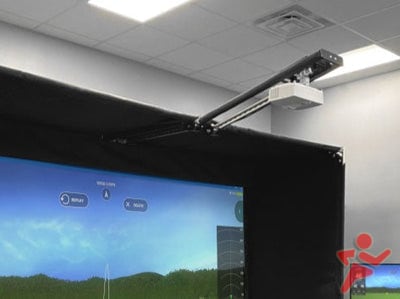 AllSportSystems SkyRail+ Cage Attached Golf Simulator Projector Mount for DIY Bays.