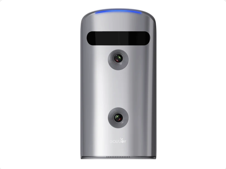 Front facing view of the GOLFJOY GDS PRO portable golf launch monitor.