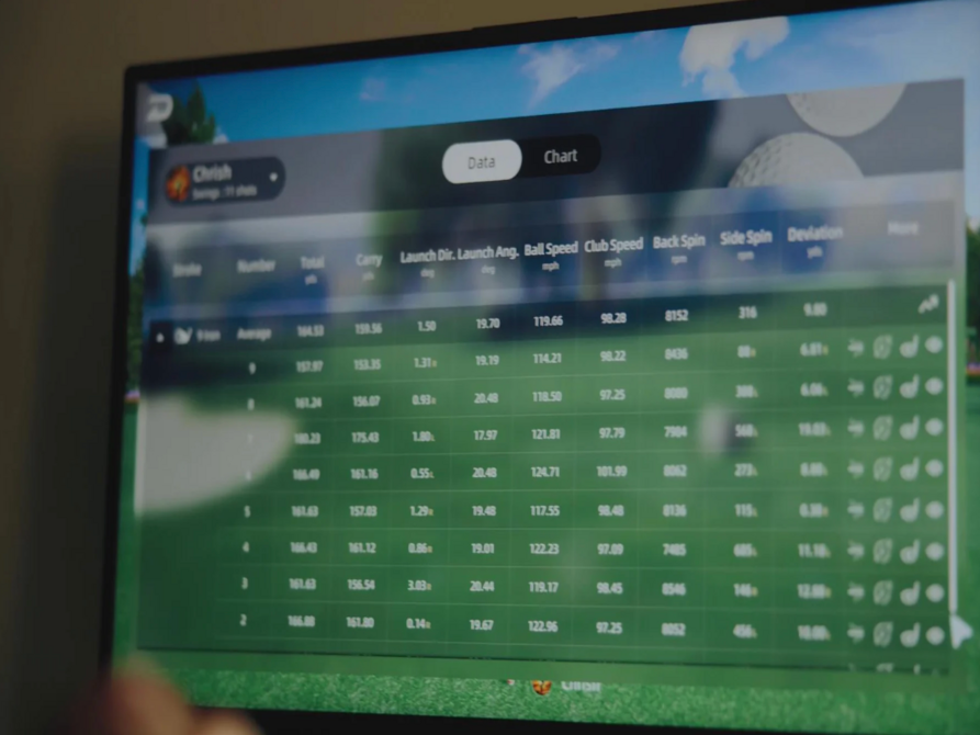 Data points for the GOLFJOY GR3 PRO overhead simulator launch monitor.