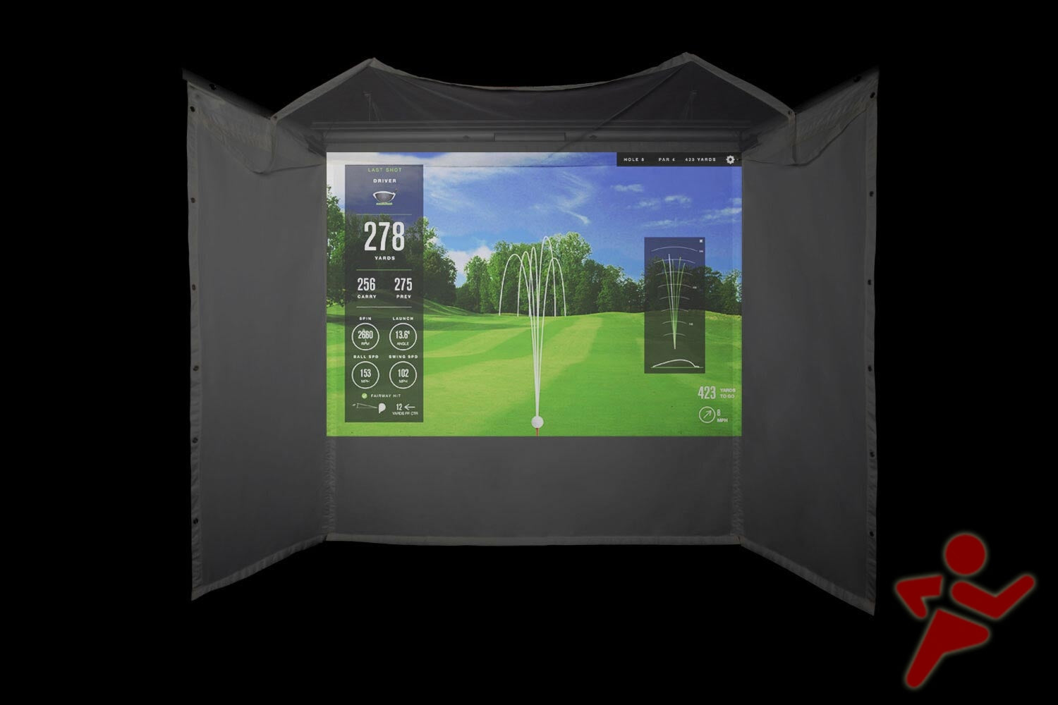 Homecourse pro retractable golf simulator impact screen