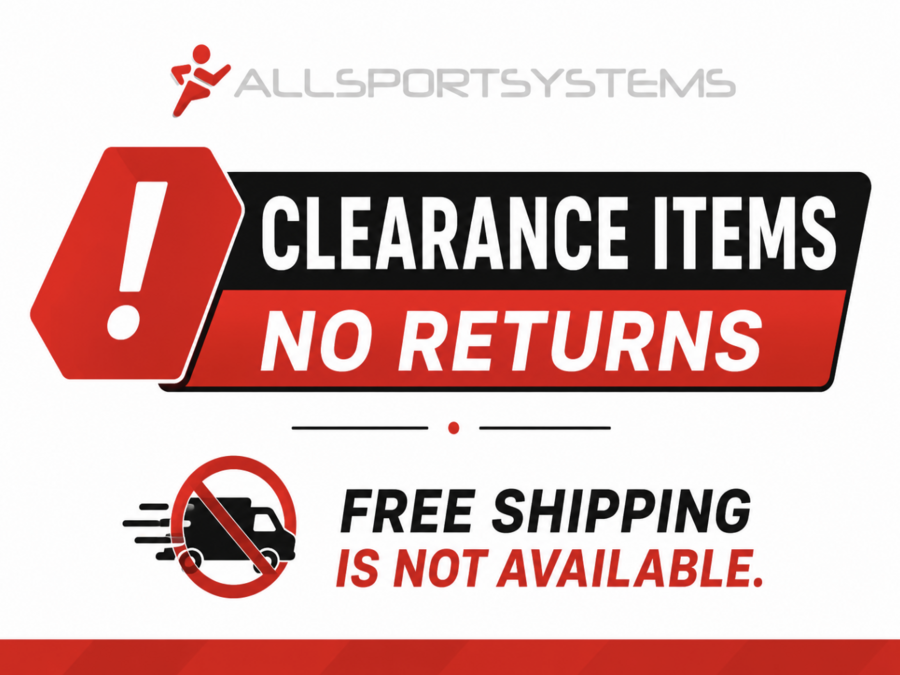 No returns and no free shipping on AllSportSystems clearance items.