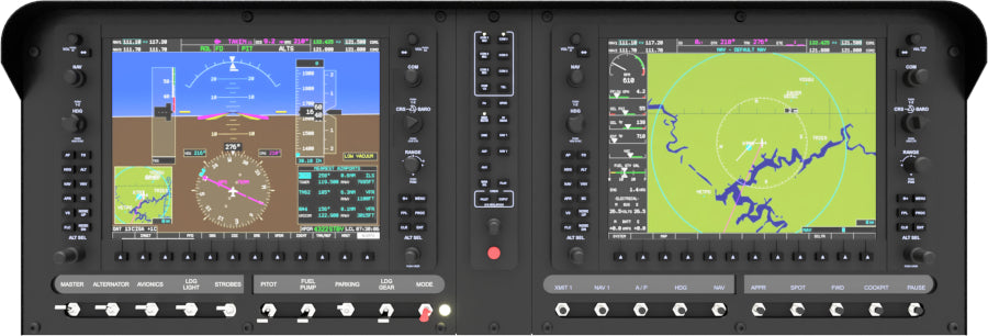 The ALLSPORTSYSTEMS Flexible Instrument Panels and Dashes for Home Flight Simulators offers an authentic aviation experience with flight instruments, navigation screens, and various dials and buttons, making it perfect for aviation enthusiasts seeking immersion.