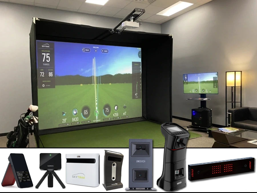 Affordable low cost indoor home golf simulator kits and packages from ALLSPORTSYSTEMS.