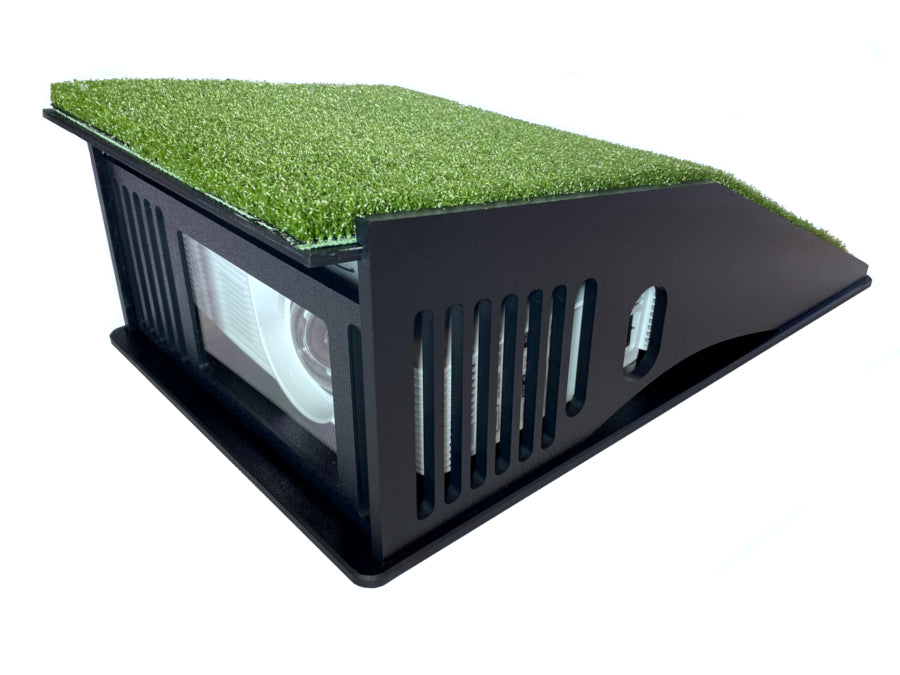 Floor enclosure to protect golf simulator projectors by Allsportsystems