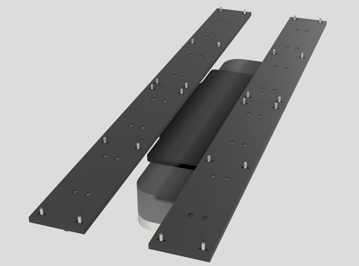 A heavy duty sliding track for any overhead golf launch monitor.