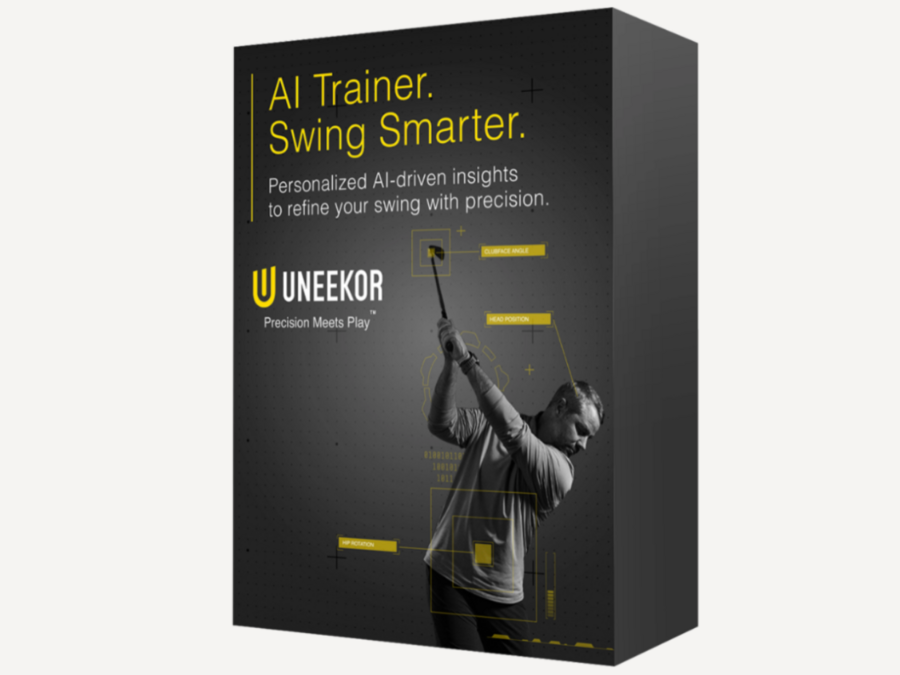 Uneekor EYE XR AI golf swing trainer.