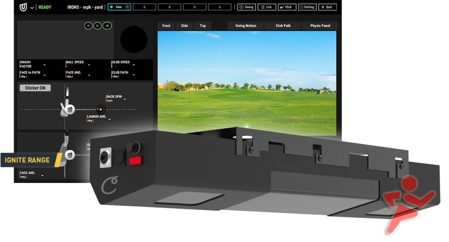 Uneekor QED Golf Simulator Overhead Launch Monitor