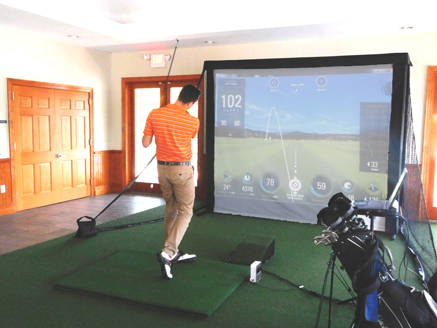 Golf Simulator Bay Hitting enclosure for Small Rooms by AllSportSystems.