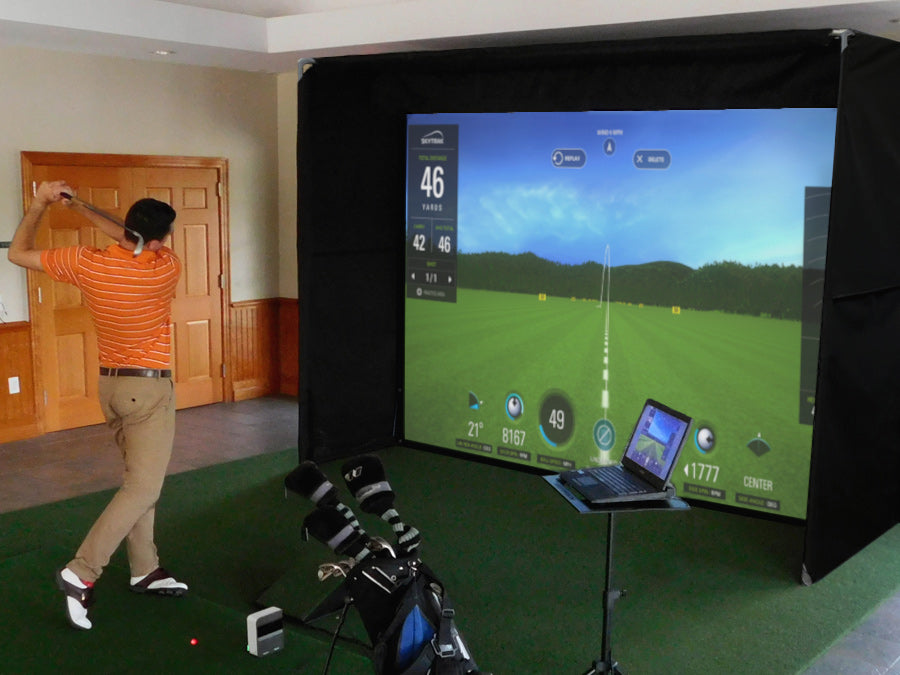 Superbay home golf simulator enclosure from Allsportsystems. This enclosure is designed for maximum safety to protect your room!