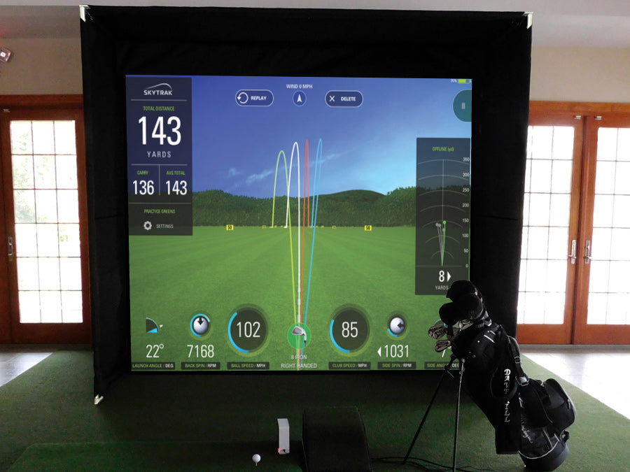 Home golf simulator enclosure from Allsportsystems. Designed for maximum safety